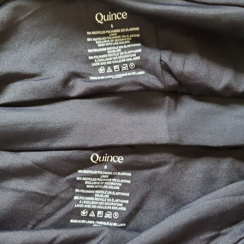 Quince Italian Tank Bikini Top & High Rise Bottom Set Size S Black Beach minimal - Picture 4 of 6